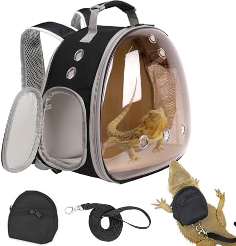 Small Animal Travel Backpack Carrier,Portable Bearded Dragon Bag for Sugar Glider,Hedgehog,Rat,Bunny,Rat,Outdoor Used (Polarized-Brown, New Version Backpack+BP LSH)