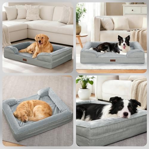 Dog Beds for Large Sized Dogs,Orthopedic Waterproof Big Pet Bed with Sides
