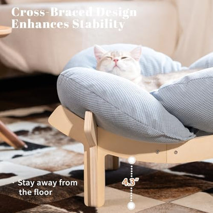 CHEERHOME PETS Elevated Cat Bed for Indoor Cats Couch Sofa Flower