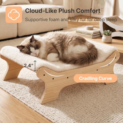 Veehoo Elevated Cat Bed, Raised Cat Hammock Bed for Cats and Small Dogs