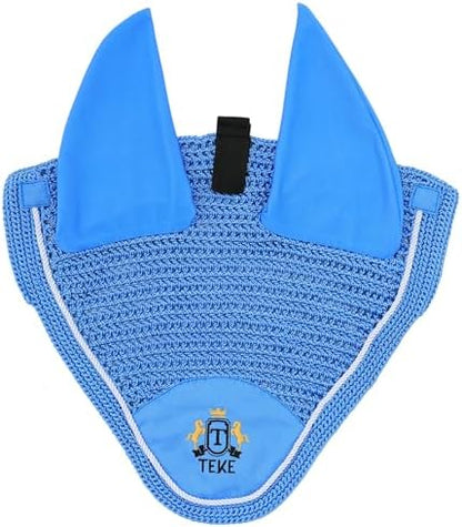 T TEKE Gorgeous Horse Ear Bonnet, 68% Viscose + 32% Acrylic Hand Crocheted mesh with Stylish Piping, Spandex Ears