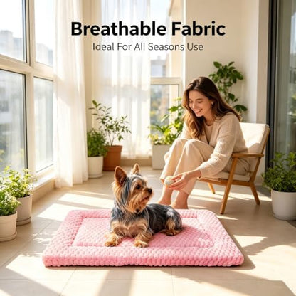 Dog Bed Mat - Durable & Cute Crate Dog Beds for Small Dogs & Cats, Comfortable Kennel Pad for Home, Crate & Travel