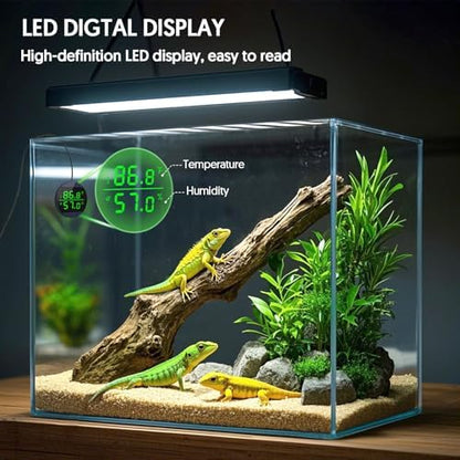 QZQ Reptile Thermometer and Humidity Gauge, Digital Display, Blue