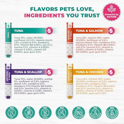Beloved Pets Creamy Lickable Cat Treats & Wet Squeeze Tubes – Tuna Mix, Liquid Cat Snacks, Urinary Care, Multivitamin Treats for Cats & Small Dogs, Lick Up (20 Sticks, Tuna)