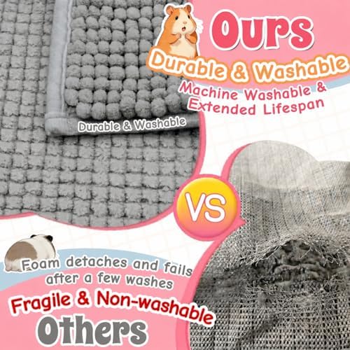 Guinea Pig Cage Liner, 4 PCS Washable Guinea Pig Bedding Fleece Mat