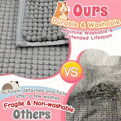 Guinea Pig Cage Liner, 4 PCS Washable Guinea Pig Bedding Fleece Mat