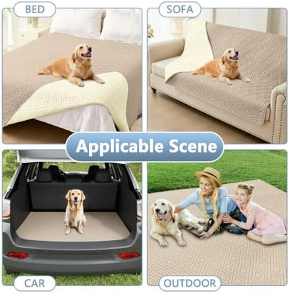 hyha Waterproof Reversible Dog Blanket, Pet Blanket for Sofa Couch