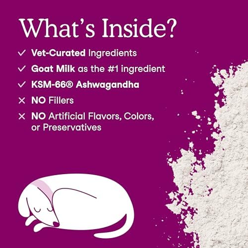 Fera Pets Dog & Cat Calming Supplement - Goat Milk Powder Topper, 60 TSP