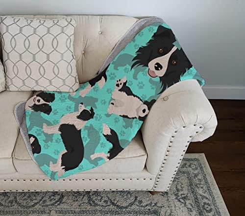 Caroline's Treasures MLM1025LQB Border Collie Quilted Blanket 50x60 Artwork Pattern Quilted Throw Blanket for Bed, Couch, Sofa, Soft and Lightweight