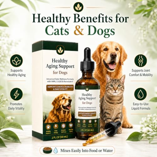 Dog Longevity Supplement with NMN (a Precursor to NAD+), CoQ10, Resveratrol