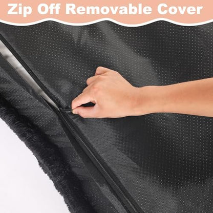 Bedfolks Waterproof Dog Crate Bed, Plush Large Dog Pad, 41"x27", Black