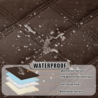 Smiry Waterproof Dog Bed Cover, Reversible Pet Blanket for Sofa Couch