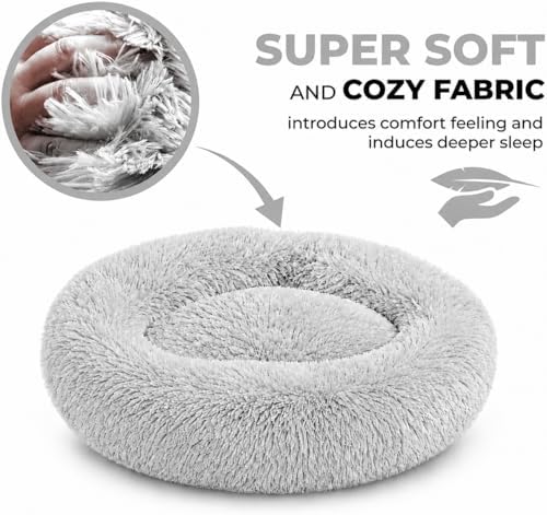 Whiskers & Friends Cat Beds for Indoor Cats & Small Dog, Fluffy Cat Bed