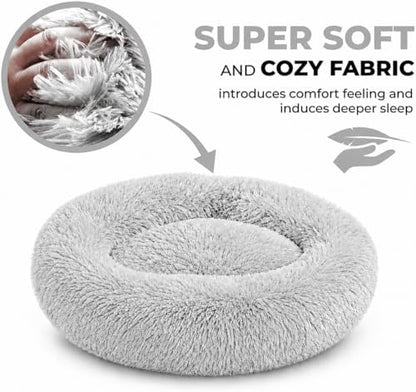 Whiskers & Friends Cat Beds for Indoor Cats & Small Dog, Fluffy Cat Bed