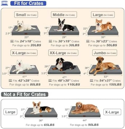 Outdoor Waterproof Orthopedic Dog Bed for Large Dogs