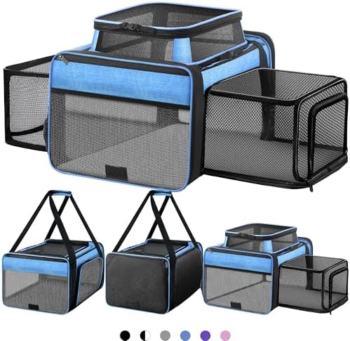 Top and 2 Sides Expandable Pet Carrier 17x11x9.5 TSA Airline Approved