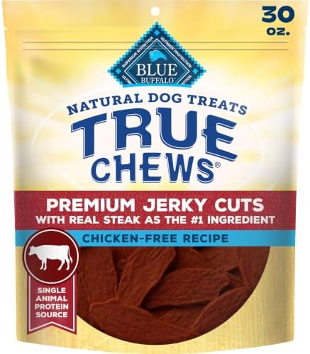 Blue Buffalo True Chews Premium Jerky Cuts Steak Dog Treats, 30 oz
