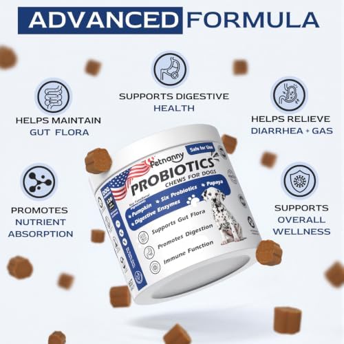 Petnanny Probiotics for Dogs Chicken Flavor Soft Chews for Digestive Health