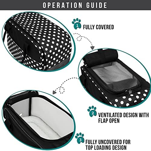 PetAmi Small Dog Purse Carrier with Pockets, Airline Approved, Polka Dot
