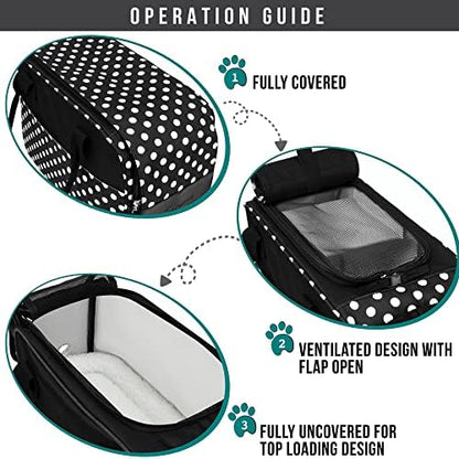 PetAmi Small Dog Purse Carrier with Pockets, Airline Approved, Polka Dot