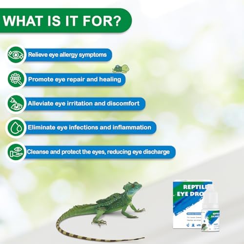 Reptile Eye Drops | Gentle Eye Cleanser for Bearded Dragons, Turtles, Snakes & Lizards | Non-Irritating Daily Eye Care Solution for Reptiles & Amphibians,5 ml