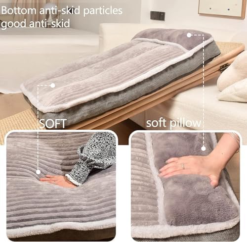 Dog Bed for Large Dogs, Dog Mattress with Pillow for Crate Kennel, Sofa pet Bed, Super Soft pet Bed for Medium, Jumbo, Small Dogs Breeds (Grey, Large:(36"x27"x3")