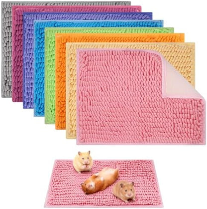 8 Pcs Guinea Pig Cage Liner, 16x12 Inch Washable Fleece Bedding Mat