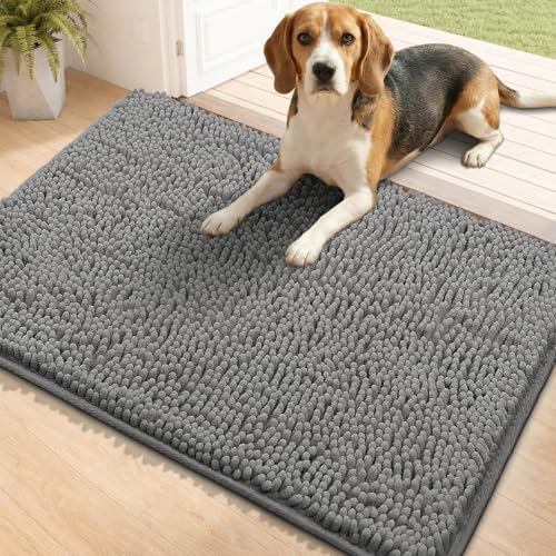 Bcoimo Super Absorbent Dog Door Mat, 36"*24" Anti Slip Mat for Muddy Paws