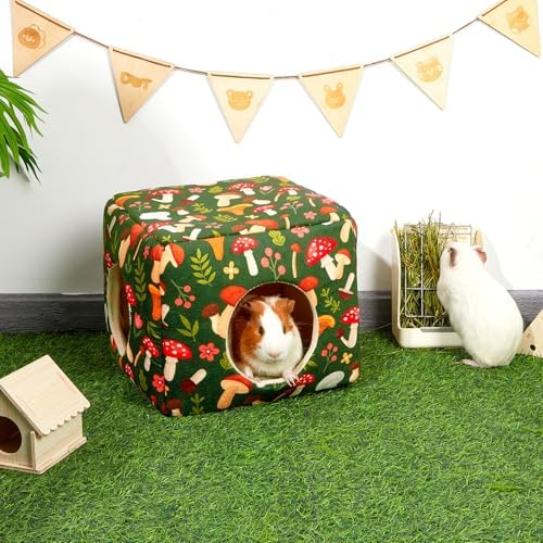 Bienbee Guinea Pig Hideout, Washable Plush House for Small Animals