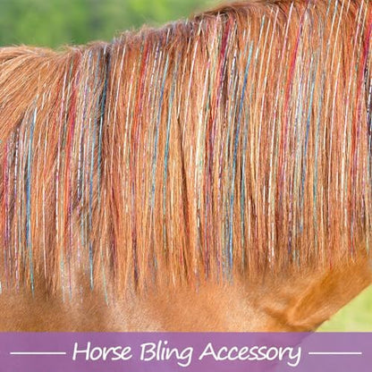 Juexica 18Pcs Horse Bling Accessories Clip in Hair Extension, Multicolor
