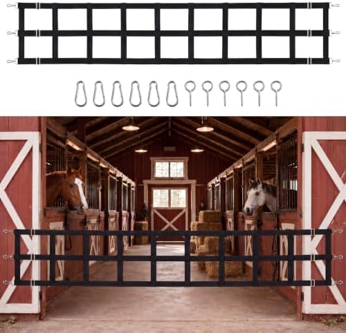 Zonon 10' x 20'' Adjustable Polyester Stall Guards for Horses, Black