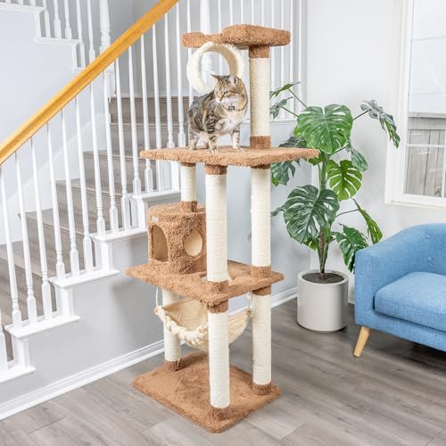 Armarkat 70" Cat tree With Scratch posts, Real Wood Cat House For Cats & Kittens, X7001
