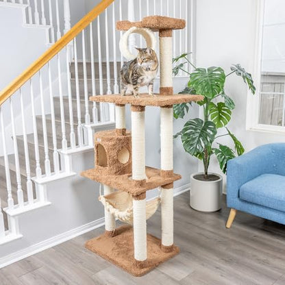 Armarkat 70" Cat tree With Scratch posts, Real Wood Cat House For Cats & Kittens, X7001
