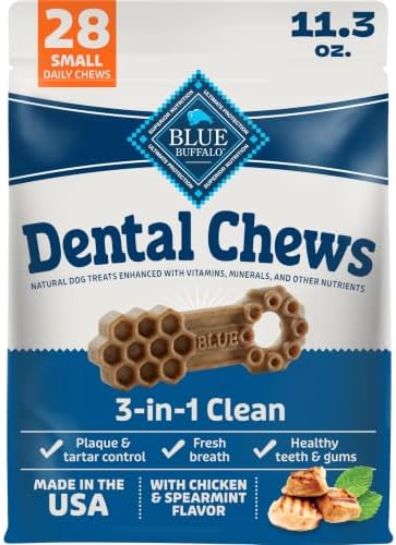 Blue Buffalo Chicken & Spearmint Small Dental Chews, 11.3 oz, 28 ct
