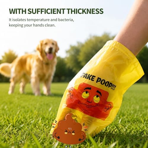Dog Poop Bags Rolls, 60 Counts (4 Rolls), Funny Pet Waste Bags for Outdoor