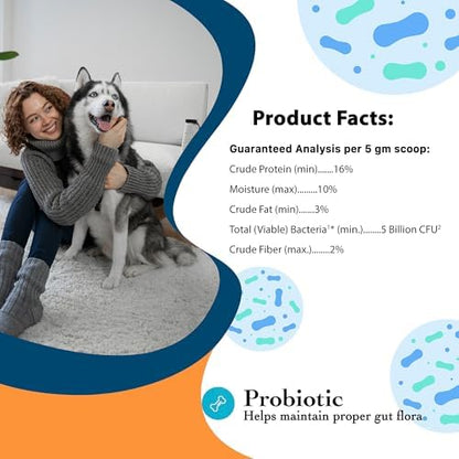 Probiotic and Prebiotic Powder for Dogs - Diarrhea Treatment and Gas Relief Supplement - Immune Health and Digestive Supplies - Stool Hardener Support for Pets
