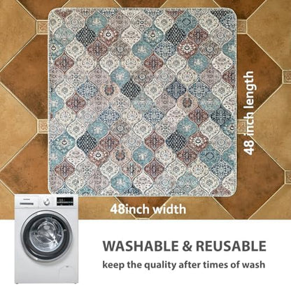 nunubaby Washable Pee Pads for Dogs, Stylish, Non-Slip and Leak-Proof Pee Pads. Reusable Potty Pads for Dogs for Crates and Floors.(Dark Red/Multi,48" x48" )