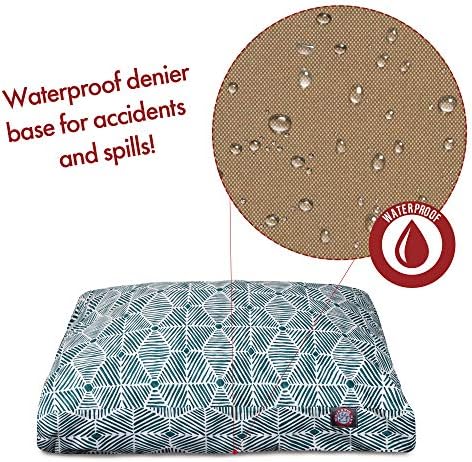 Majestic Pet Rectangular Dog Bed, X-Large, 50x42x5 in, Washable, Emerald