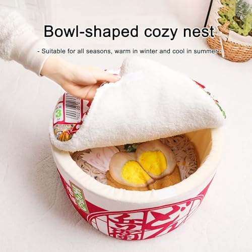 寵幸 Ramen Noodle Cat Bed, Soft Warm Washable for Cats Dogs