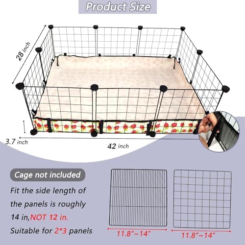Guinea Pig Cage Liner，Washable Waterproof Oxford Cloth Cage Liners for Small Animals,Hamster Chinchilla Hedgehog Rabbit and Other Small Animals Not Include Cage(28x42 inches)