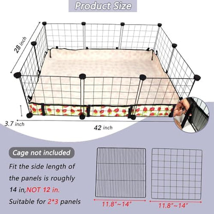 Guinea Pig Cage Liner，Washable Waterproof Oxford Cloth Cage Liners for Small Animals,Hamster Chinchilla Hedgehog Rabbit and Other Small Animals Not Include Cage(28x42 inches)