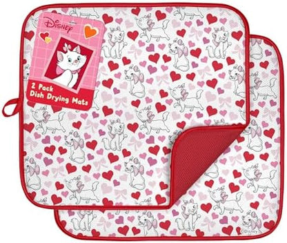 Disney Aristocats Dish Drying Mat for Kitchen Counter, 2-Pack, 16"x18"