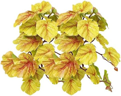 2Pack Yellow Reptile Plants Fake Heuchera Terrarium Hanging Suction