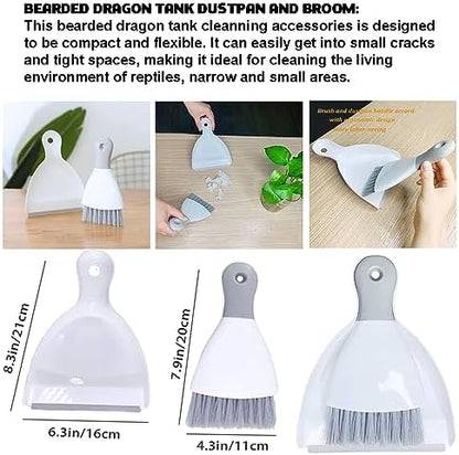 Generic Reptile Tank Cleaning Kit, Bearded Dragon & Lizard Accessories, Compact Glass Terrarium Cleaning Kit
