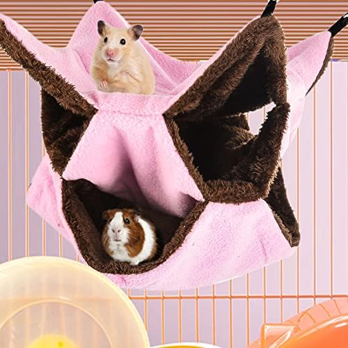 3 Tier Ferret Rat Hammock,Guinea Pig Cage Accessories,11.8x11.8 Inches,Pet Cage Hanging Bunkbed Hammock for Small Animals,Guinea Pig,Ferret,Kitten,Squirrel,Chinchilla,Rat,Parrot