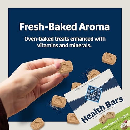 Blue Buffalo Health Bars Mini Crunchy Dog Biscuits, Oven-Baked with Natural Ingredients, Apples & Yogurt, 32-oz Bag (Pack of 2)