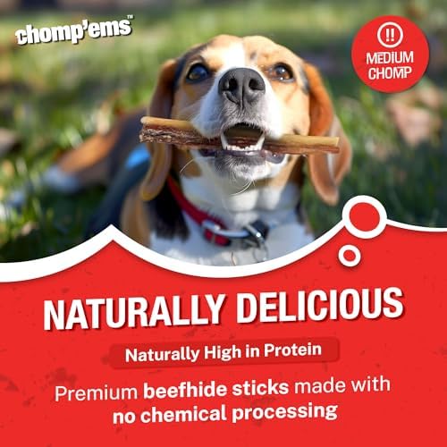 Chomp’ems Bacon Flavored Purehide Sticks, Beefhide Dog Chews, 8.5 oz