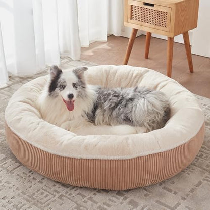 45 inches Calming Donut Dog Bed for Extra Large Dogs,Brown