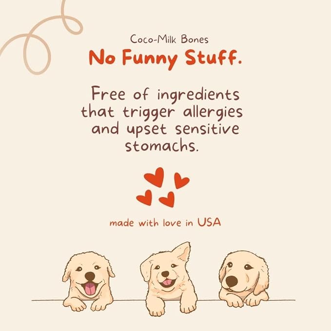 CocoTherapy Red Velvet Coco-Milk Bones 3 Pack, 6 Ounces Each, USDA Organic