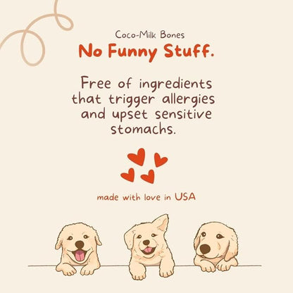 CocoTherapy Red Velvet Coco-Milk Bones 3 Pack, 6 Ounces Each, USDA Organic